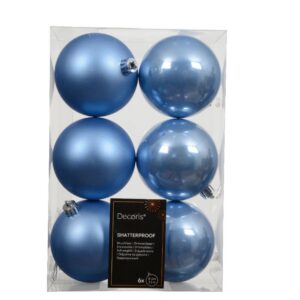 Shatterproof Bauble Mix – Sky Blue – 6 Pack