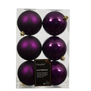 Shatterproof Bauble Mix – Fig – 6 Pack