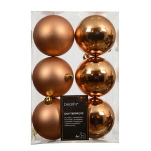 Shatterproof Bauble Mix – Brandy – 6 Pack