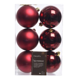 Shatterproof Bauble Mix – Oxblood – 6 Pack