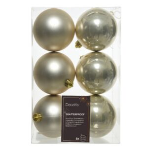Shatterproof Bauble Mix – Pearl – 6 Pack