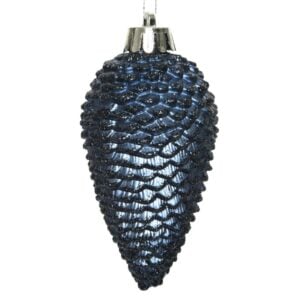 Glitter Pinecone Ornament - Night Blue - 3.15" - 6 Pack