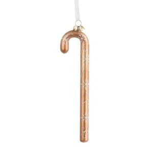 Candy Cane with Snowflake Glass Ornament - 8.35"