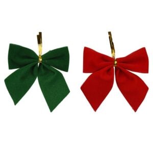 Bow Ornament - Red/Green - 6 Pack