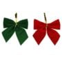 Bow Ornament - Red/Green - 6 Pack
