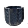 Star Porcelain Ripple Planter - Dark Blue - 6.5"