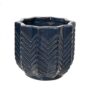 Star Porcelain Ripple Planter - Dark Blue - 5.1"