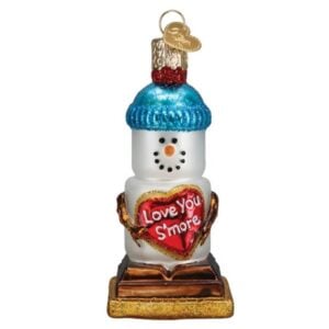Love You Smore Snowman Glass Ornament - Old World Christmas