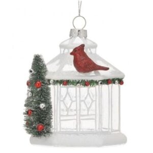 Gazebo with Cardinal Ornament - 4.5"
