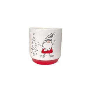 Whimsical Gnome Planter - Red/White - 4"
