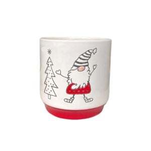 Whimsical Gnome Planter - Red/White - 5"