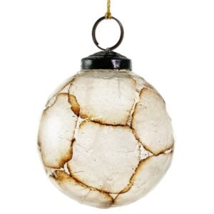 Burned Paper Glass Ball – Cream – 7 CM