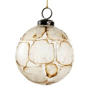 Burned Paper Glass Ball – Cream – 4″