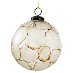 Burned Paper Glass Ball – Cream – 12 CM