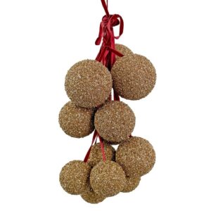 Ball Bundle on Ribbon – Gold/Burgundy – 40 CM