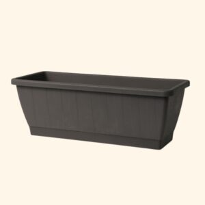 Kezar Greener Plant Box With Saucer, Small – Anthracite