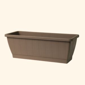 Kezar Greener Plant Box With Saucer, Large – Taupe