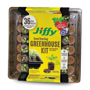 Jiffy Seed Starting Greenhouse Kit – 36 Peat Pellets