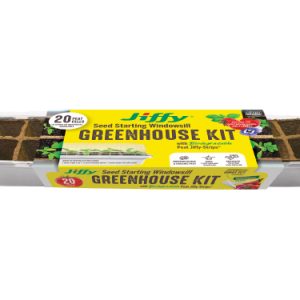 Seed Starting Windowsill Greenhouse Kit – Jiffy – 20 Peat Strips