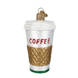 COFFEE TO GO GLASS ORNAMENT – OLD WORLD CHRISTMAS