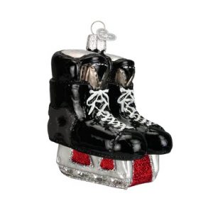 HOCKEY SKATES GLASS ORNAMENT – OLD WORLD CHRISTMAS