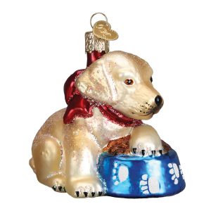 Labrador Pup Glass Ornament