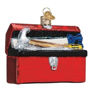 Toolbox Glass Ornament