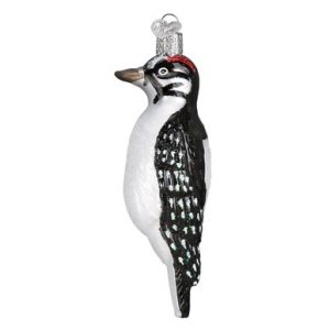 Hairy Woodpecker Glass Ornament