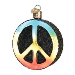 Peace Sign Glass Ornament