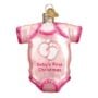 Pink Baby Onesie Glass Ornament