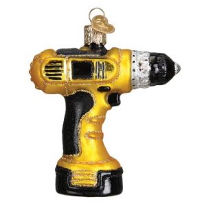 Power Drill Glass Ornament