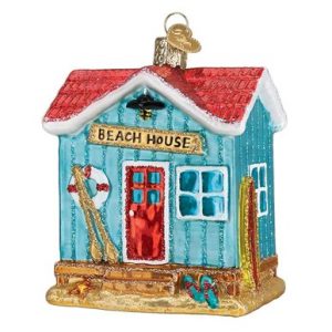 Beach House Glass Ornament