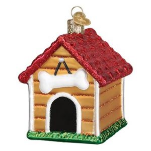 Dog House Glass Ornament