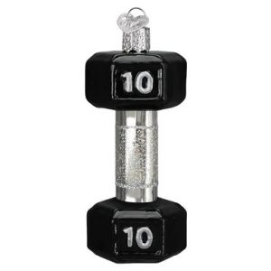 DUMBBELL GLASS ORNAMENT – OLD WORLD CHRISTMAS