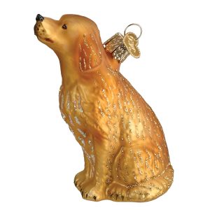 SITTING GOLDEN GLASS ORNAMENT – OLD WORLD CHRISTMAS