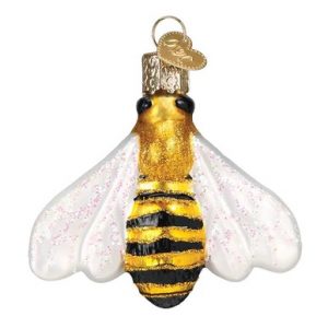 Honey Bee Glass Ornament