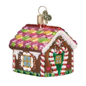 Small Gingerbread House Glass Ornament