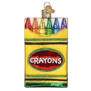 Box of Crayons Glass Ornament