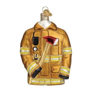 Firefighter's Coat Glass Ornament