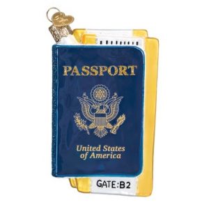 Passport Glass Ornament