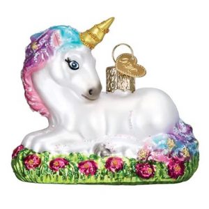 BABY UNICORN GLASS ORNAMENT – OLD WORLD CHRISTMAS