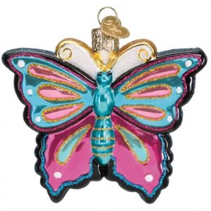 FANCIFUL BUTTERFLY GLASS ORNAMENT – OLD WORLD CHRISTMAS