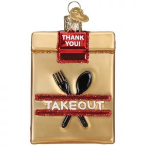 Takeout Bag Glass Ornament