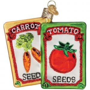 Garden Seeds Packs Glass Ornament