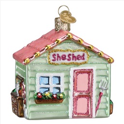 She Shed Glass Ornament