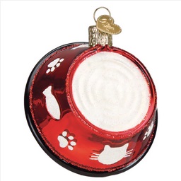 Kitty Bowl Glass Ornament