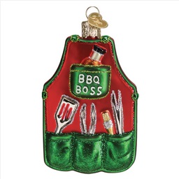 BBQ Apron Glass Ornament