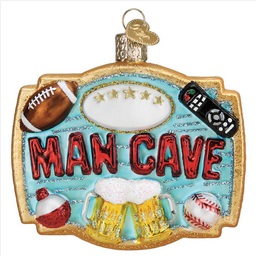 Man Cave Glass Ornament