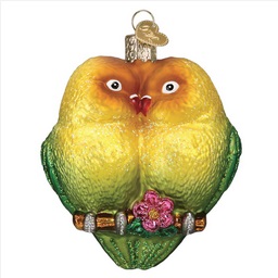 Lovebirds Glass Ornament