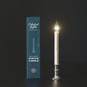 LED Window Candle – Battery Operated – Brushed Nickel